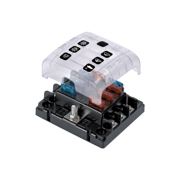 BOITIER PORTE-FUSIBLES ENFICHABLES 6 POSITIONS