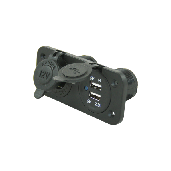 PRISE ALLUME-CIGARE 12 V + USB X 2 ENCASTRABLE