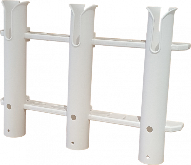 PORTE-CANNE 3 CANNES FIXE POUR PAROI PLAST BLANC